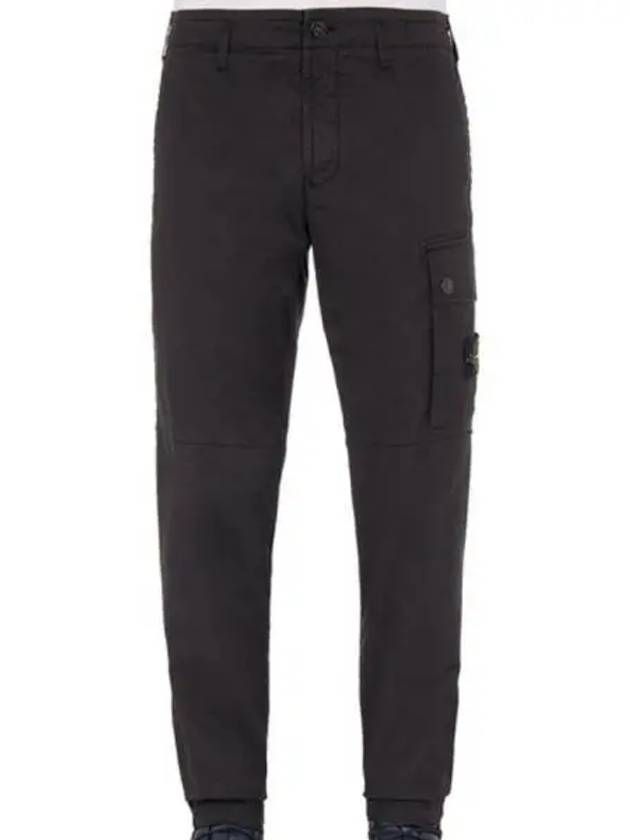 Wappen Patch Cotton Straight Pants Black - STONE ISLAND - BALAAN 2