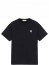 Logo Patch Chest Short Sleeve T-Shirt Black - STONE ISLAND - BALAAN 2