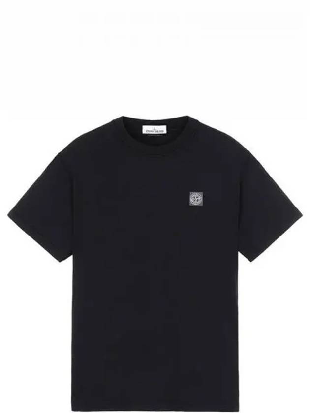 Logo Patch Chest Short Sleeve T-Shirt Black - STONE ISLAND - BALAAN 2