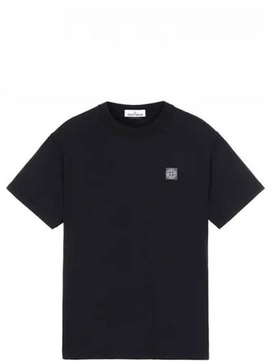 Logo Patch Chest Short Sleeve T-Shirt Black - STONE ISLAND - BALAAN 2