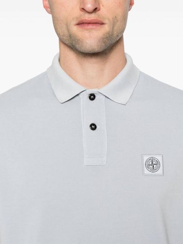 Wappen Cotton Short Sleeve Polo Shirt Sky Blue - STONE ISLAND - BALAAN 6