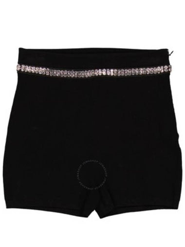 Rabanne Black Crystal-Embellished Ribbed-Knit Shorts, Size X-Small - PACO RABANNE - BALAAN 1