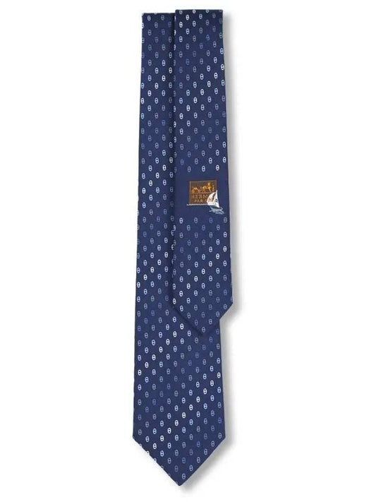 Maillons Degrades Silk Tie Marine - HERMES - BALAAN 2