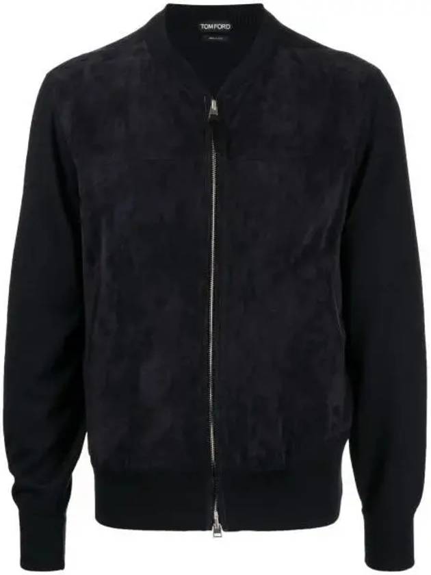 Zip-Up Wool Bomber Jacket Navy - TOM FORD - BALAAN 2