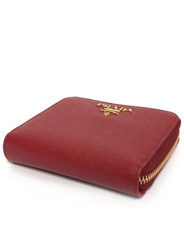 Saffiano Zip Around Half Wallet Red - PRADA - BALAAN 6