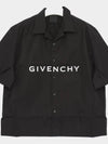 Poplin Hawaiian Short Sleeve Shirt Black - GIVENCHY - BALAAN 4