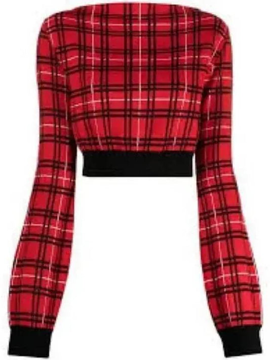 Logo Check Knit Top Red - MARNI - BALAAN 2