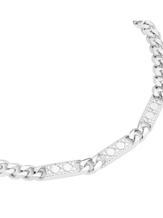 Cannage Chain Link Necklace Silver - DIOR - BALAAN 3