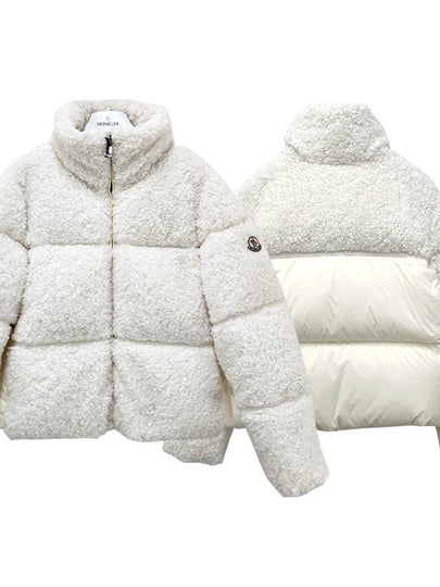 Kids Segura Logo Patch Teddy Down Padded Jacket White - MONCLER - BALAAN 2