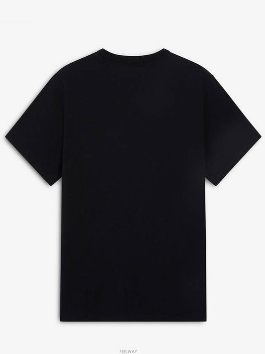 Tricolor Fox Patch Classic Pocket Short Sleeve T-Shirt Black - MAISON KITSUNE - BALAAN 2