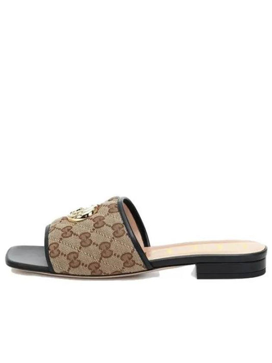 Women's GG Matelasse Canvas Slide Sandals Mule Black - GUCCI - BALAAN 2