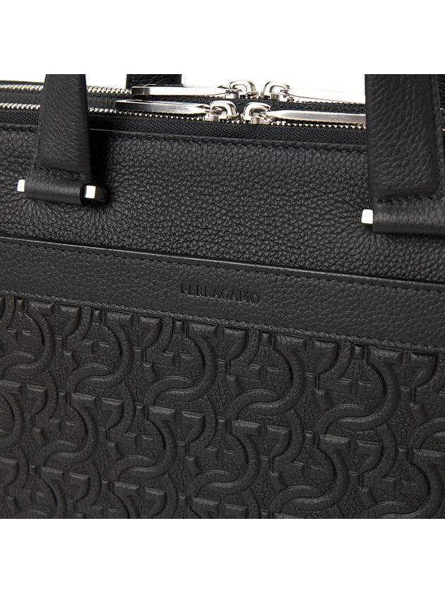 Gancini Embossed Brief Case Black - SALVATORE FERRAGAMO - BALAAN 7