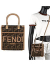 FF Mini Fabric Tote Bag Brown - FENDI - BALAAN 2