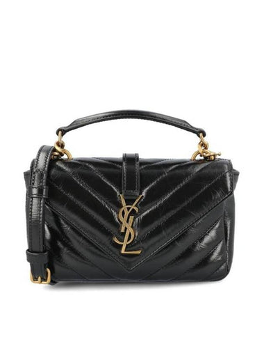 Applique Logo Quilted Calf Leather Tote Bag Black - SAINT LAURENT - BALAAN 1