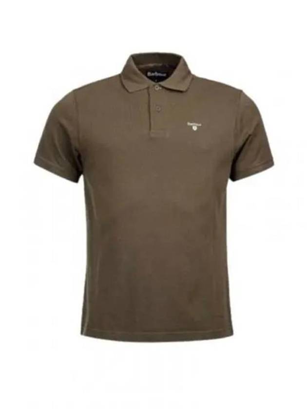 Men's Embroidered Logo Sports Polo Shirt Olive - BARBOUR - BALAAN 2