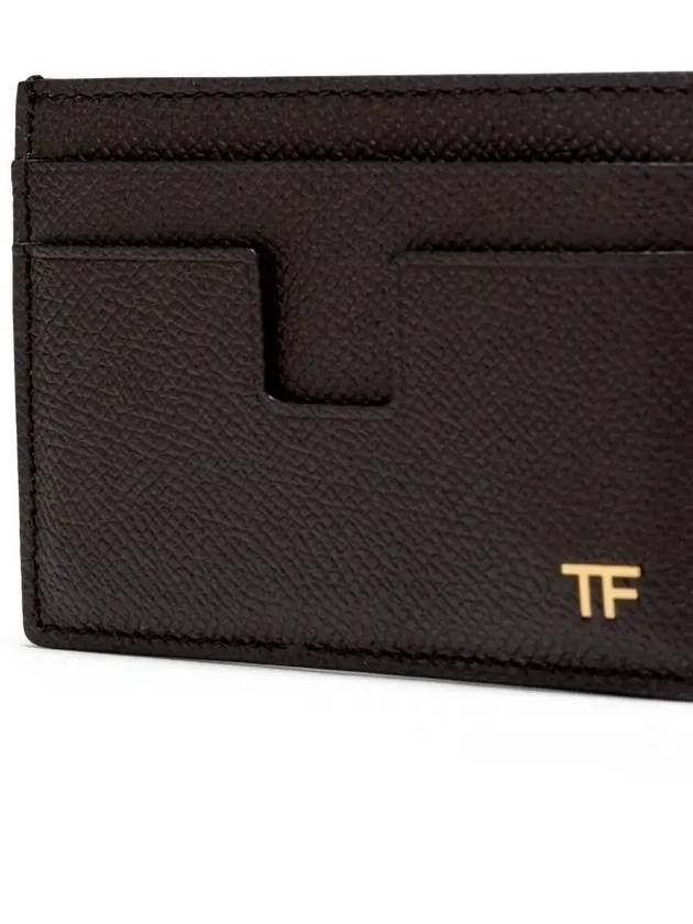 Men's Gold Logo Card Wallet Brown - TOM FORD - BALAAN 4