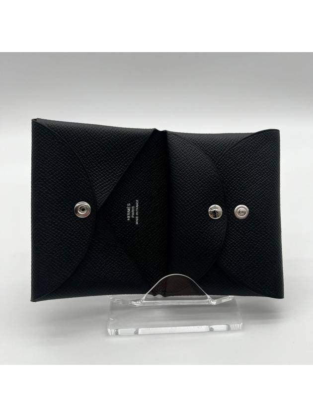 Calvi Duo Card Wallet Noir - HERMES - BALAAN 4