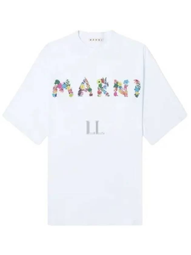 Collage Bouquet Short Sleeve T-Shirt White - MARNI - BALAAN 2