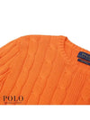 Women's Pony Embroidery Cable Knit Top Orange - POLO RALPH LAUREN - BALAAN 4