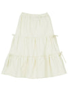 Shirring Ribbon Tiered Long Skirt Ivory - HIGH SCHOOL DISCO - BALAAN 2