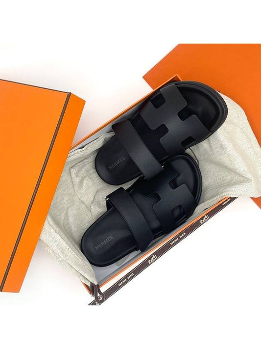 Chypre Calfskin Sandals Black - HERMES - BALAAN 2