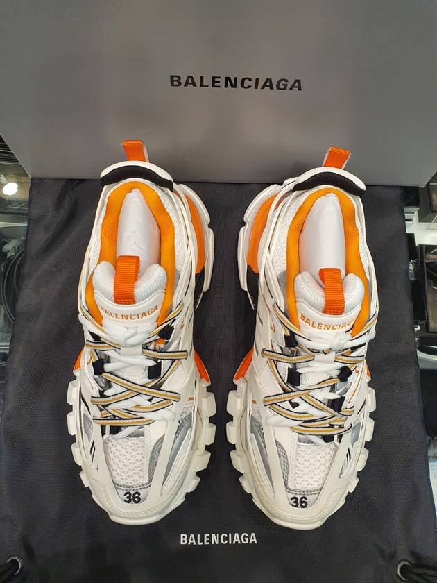 Balenciaga track trainer white orange best sale