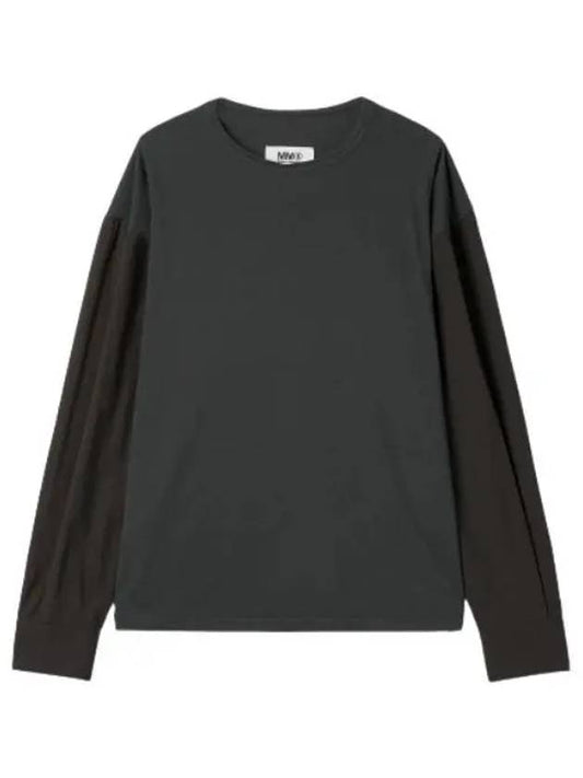 MM6 t shirt anthracite long sleeve - MAISON MARGIELA - BALAAN 1