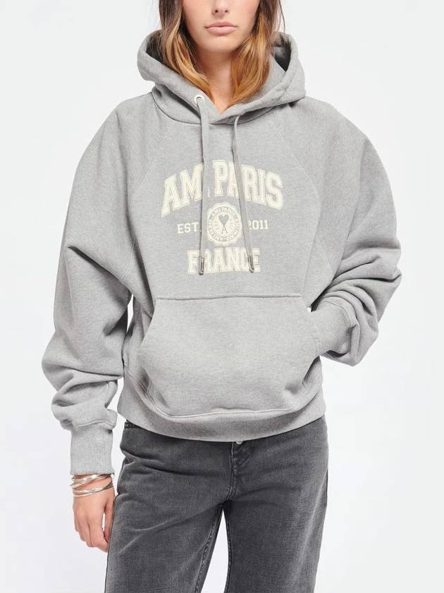 Logo Hoodie Grey - AMI - BALAAN 4