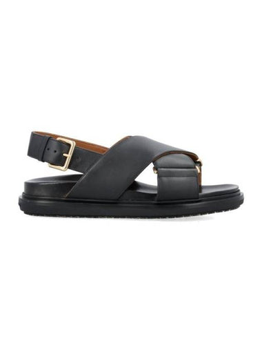 Fussbet Leather Sandals Black - MARNI - BALAAN 1