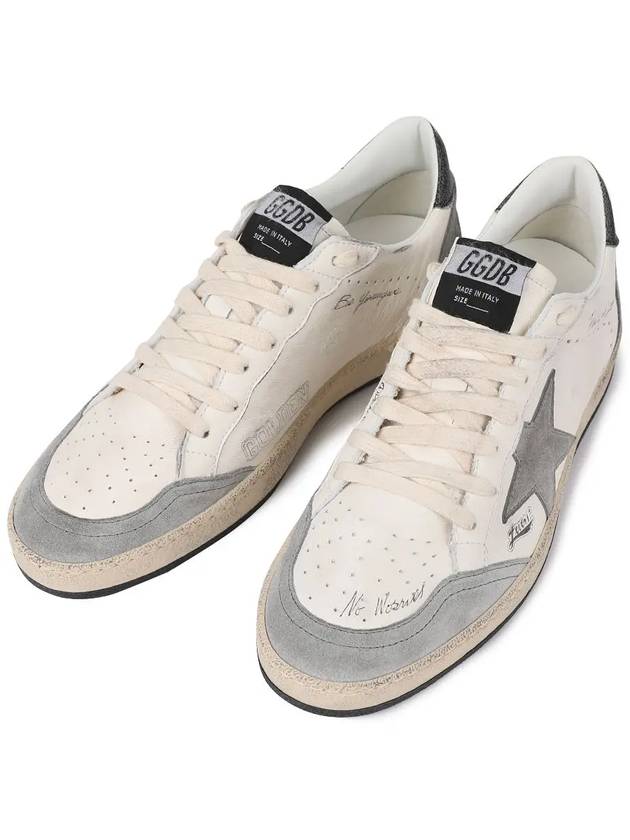 Ball Star Leather Low Top Sneakers Grey White - GOLDEN GOOSE - BALAAN 7