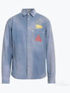 Astro Embroidered Patch Denim Long Sleeve Shirt Light Blue - DIOR - BALAAN 2