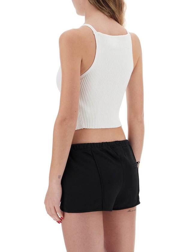 'ribbed knit tank top with pointed hem - COURREGES - BALAAN 3