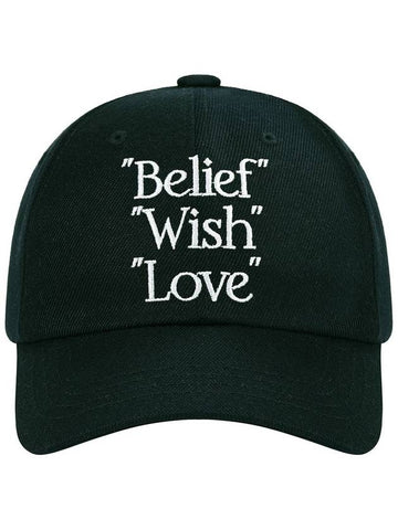 belief wish love chino ball cap in deep green - MYDEEPBLUEMEMORIES - BALAAN 1