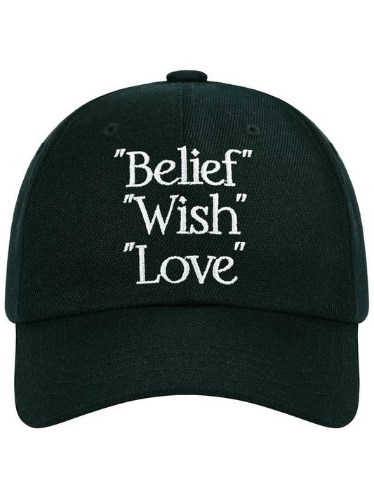 belief wish love chino ball cap in deep green - MYDEEPBLUEMEMORIES - BALAAN 1