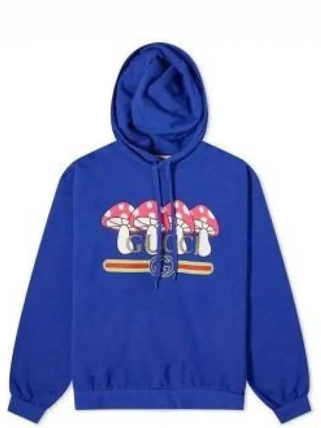 Mushroom Logo Hoodie Blue - GUCCI - BALAAN 2