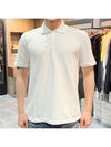 Men's Cotton Pique Center Bag Striped Short Sleeve Polo Shirt White - THOM BROWNE - BALAAN 3