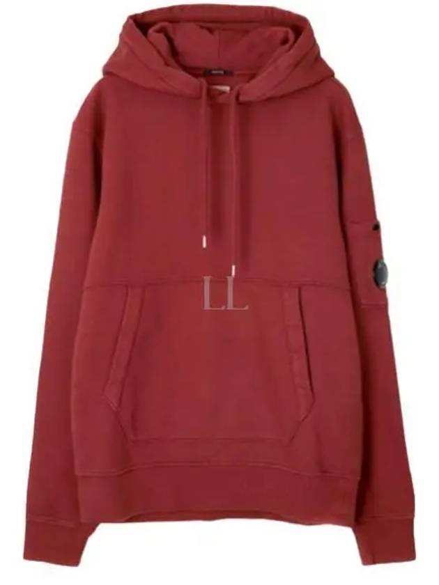 Brushed Emerized Diagonal Fleece Lens Hoodie Red - CP COMPANY - BALAAN 2