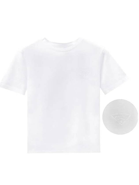 Logo Crew Neck Short Sleeve T-Shirt White - PRADA - BALAAN 2