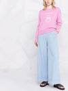 Intarsia Logo Knit Top Pink - PINKO - BALAAN 5