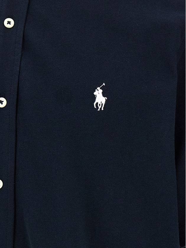 Logo Button Down Short Sleeve Shirt Navy - POLO RALPH LAUREN - BALAAN 5