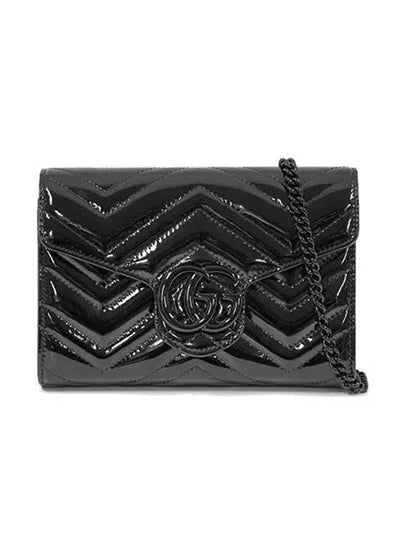 GG Marmont Matelasse Patent Mini Bag Black - GUCCI - BALAAN 2