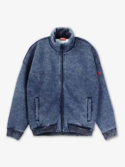 S Batel Teddy Bonded Jersey Zip-Up Jacket Blue - DIESEL - BALAAN 2