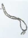 Feather Antique Silver Bead Necklace - KND - BALAAN 9