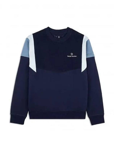 Sergio Tachini ANGOLO CREWNECK SWEATSHIRT STF24M50936 MARITIME BLUE - SERGIO TACCHINI - BALAAN 1