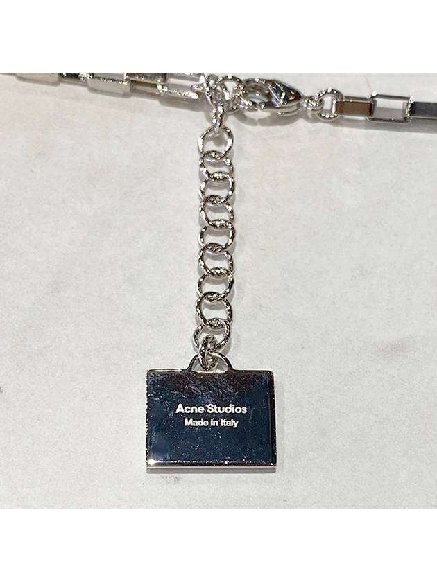 Face Logo Plaque Charm Necklace Silver - ACNE STUDIOS - BALAAN 7