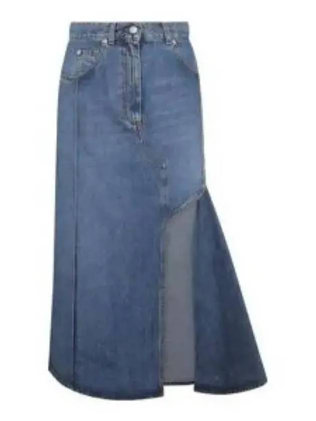 Denim Unbalanced Skirt Blue - ALEXANDER MCQUEEN - BALAAN 2