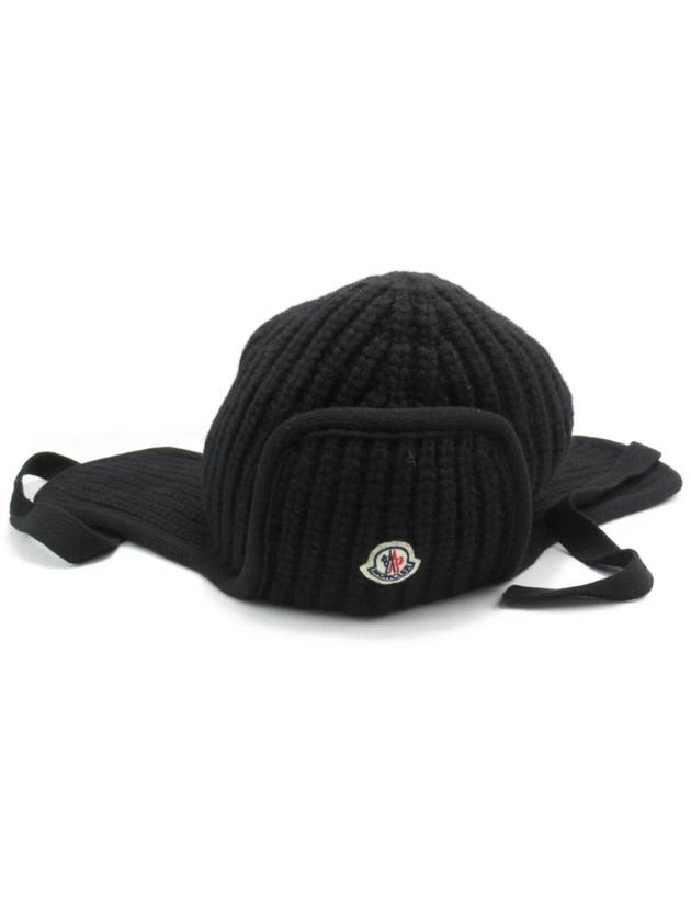 Hat Wool Aviator Beanie Black 3B00022 M1241 999 - MONCLER - BALAAN 3