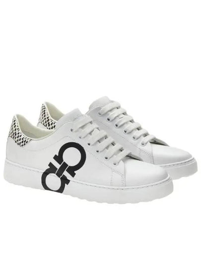 Gancini Low Top Sneakers White - SALVATORE FERRAGAMO - BALAAN 2