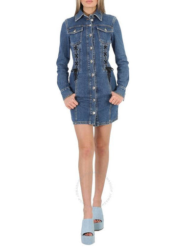 Women s Short Midi Dress Moschino Ladies Lace Detail Denim Mini Brand Size 36 US 2 - MOSCHINO - BALAAN 1