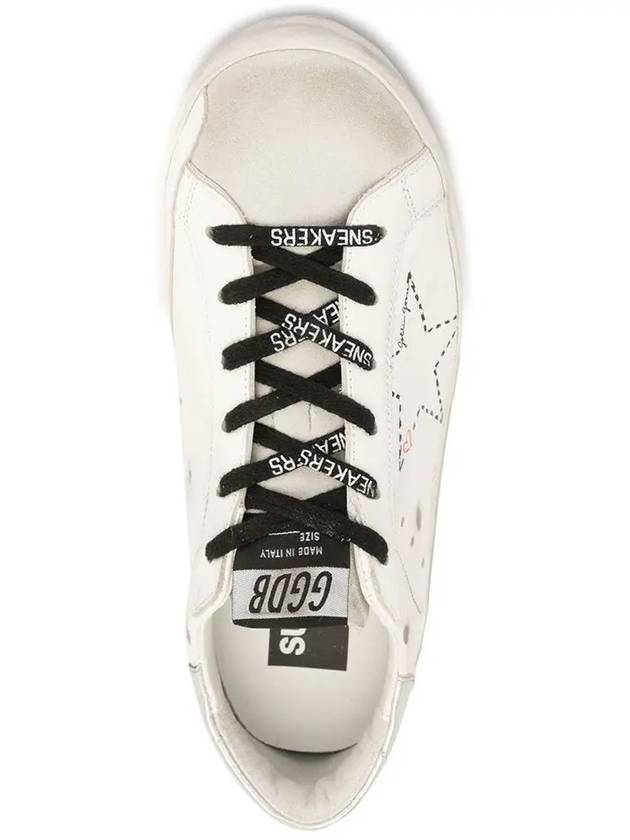 Women's Graffiti Stitch Silver Tab Superstar Low Top Sneakers White - GOLDEN GOOSE - BALAAN 5